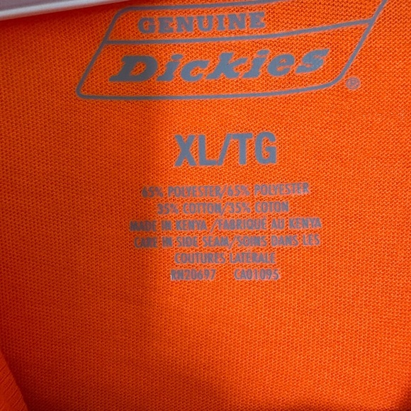 Men's Dickies Cool and Dry Easy vis Orange Shirt - Picture 6 of 6